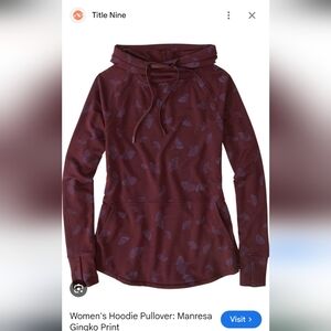 Title Nine Burgundy Hoodie with Leaf Pattern